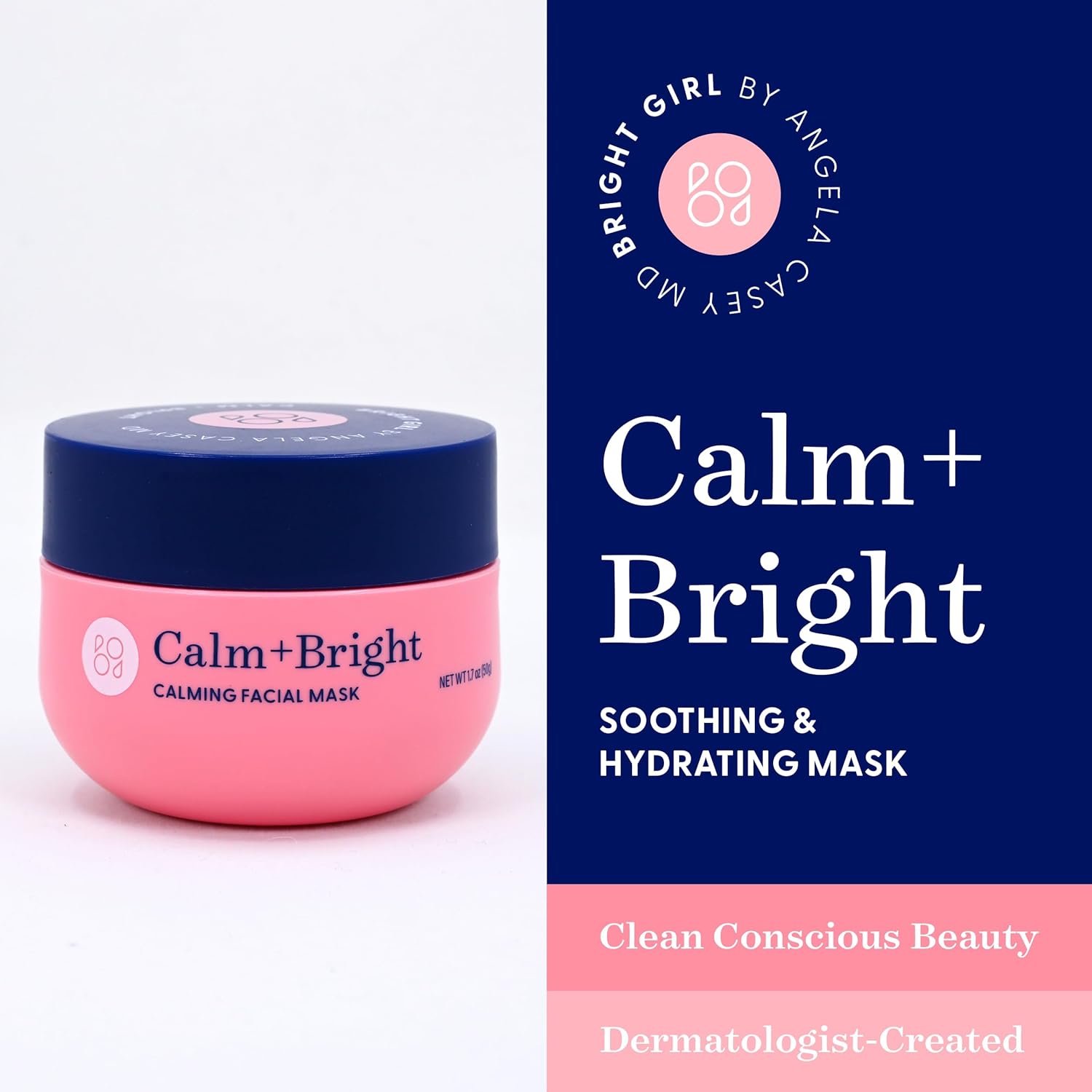 Calm+Bright Facial Mask for Teens - Soothing, Non-Drying, pH-Balanced Skincare by Dr. Angela Casey Sensitive Calming Gentle Radiant