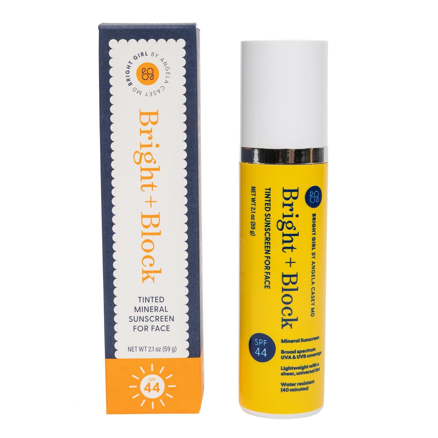 Bright+Block SPF 44 Tinted Mineral Sunscreen Facial Skincare Gentle Hydrating Comfort Titanium Hyaluronic Sensitive Skin